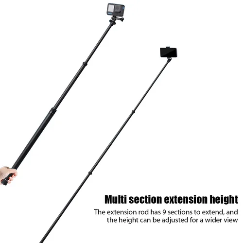 Imagen 2 del producto Palo de Selfie Invisible de edición extendida de fibra de carbono de 290CM para Insta360 X3 GO 3 Action 4 accesorios para palo de Selfie GoPro