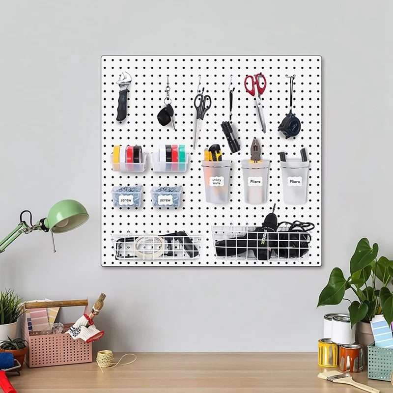 HOT SALE 1 Set Pegboard Accessories Set Including Pegboard Basket With Hooks Pegboard Cups With Holder Wire Shelf