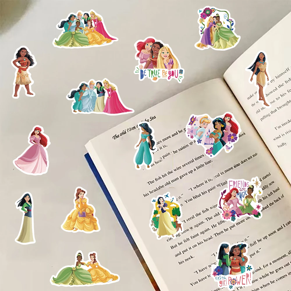 50 قطعة ملصق أميرات ديزني جرافيتي حقيبة الأمتعة سكرابوكينغ دراجة سكيت كمبيوتر محمول سيارة ملصقات بار مقاومة للماء