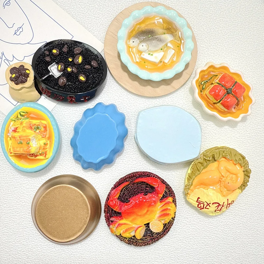 1pc Mini Classic Dish Fake Food Ornaments, Ideal for Diy Phone Case Decor, Fridge Magnet and Miniature Dollhouse Accessories