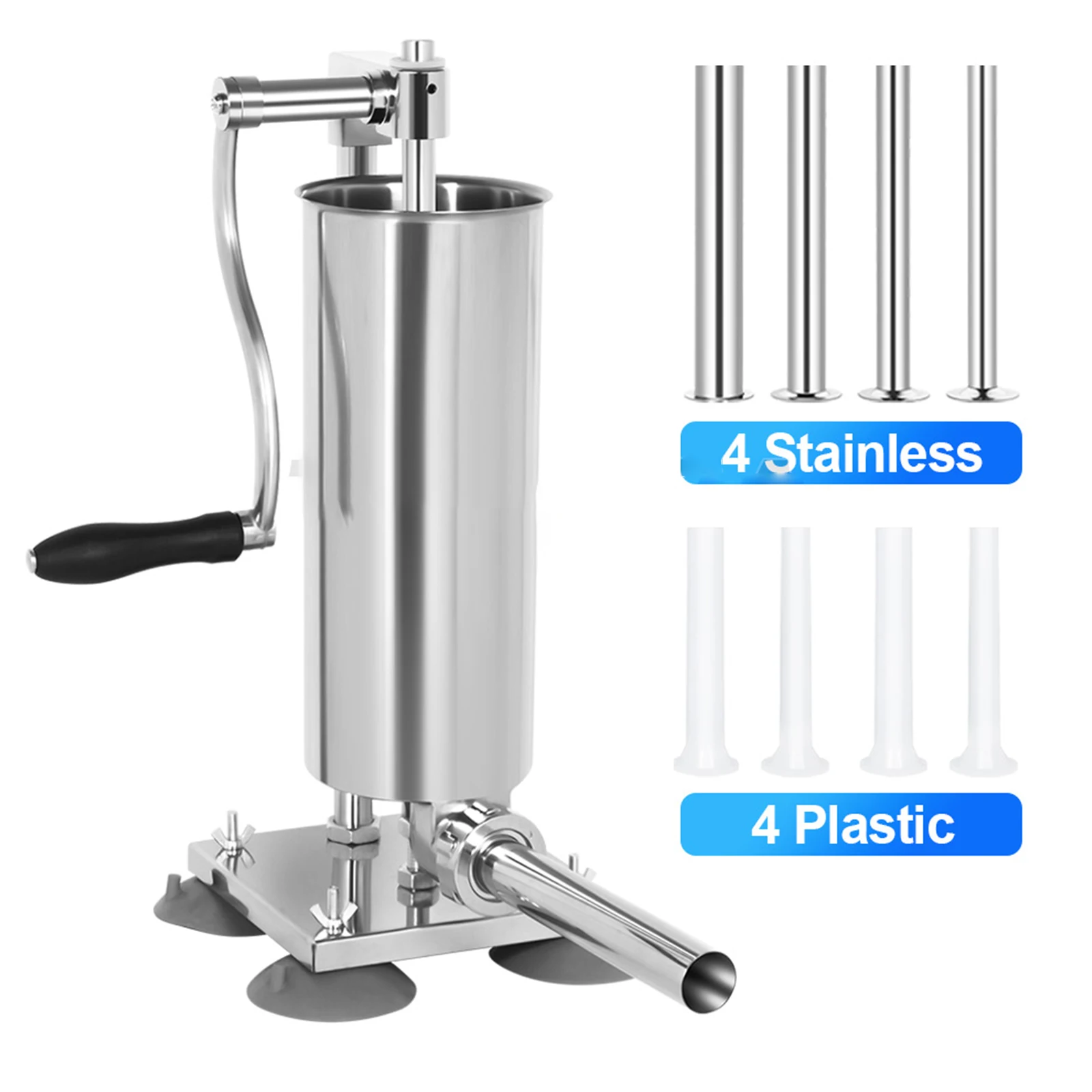 3L عمودي دليل آلة ستوفير السجق الفولاذ المقاوم للصدأ صانع السجق ملء السجق حشو أدوات اللحوم مع 4 أنابيب حشو