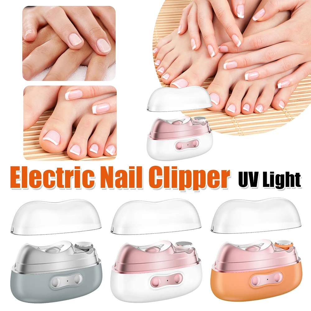 

Electric Nail Clippers With Light 4 IN 1 Nail Trimming/Nail Filing/Polishing/Uv Nail Curing Lamp Pedicure Polishing Nails Cutter