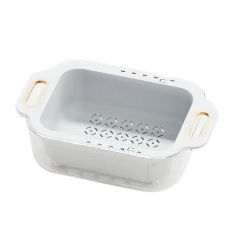 

AEE2-Extendable Sink Strainer Basket Wash Vegetables And Fruits,Kitchen Strainer Colanders White
