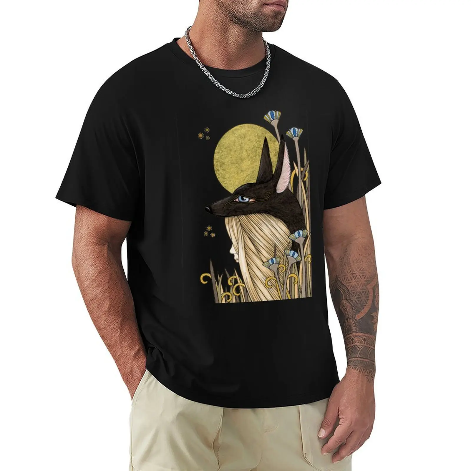 Anubis T-Shirt anime figures animal prinfor boys shirts graphic tees oversized t shirts for men