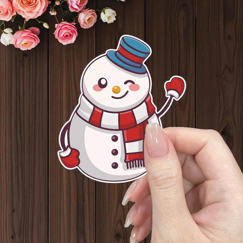 

1 шт., милая наклейка со снеговиком для автомобиля, мотоцикла, рождественская тематическая наклейка для настройки вашего автомото на зимний сезон