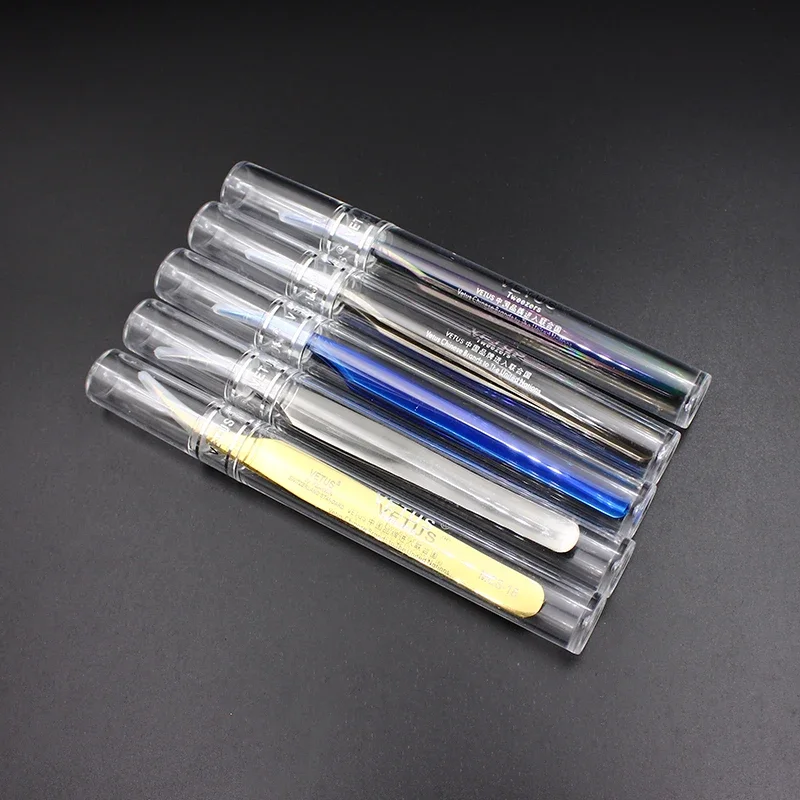 100% Genunie VETUS MCS-15/12 series Rainbow Tweezers False Eyelash Extension Tweezer Stainless Steel Colorful Tweezers