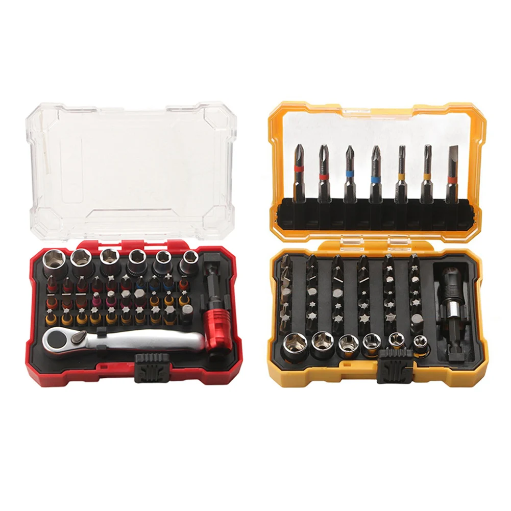 38/50Pcs Ratchet Screwdriver Set Multi Magnetic Bits Household Combination Toolbox Hardware Screw Driver Kit Bits Screwdrivers