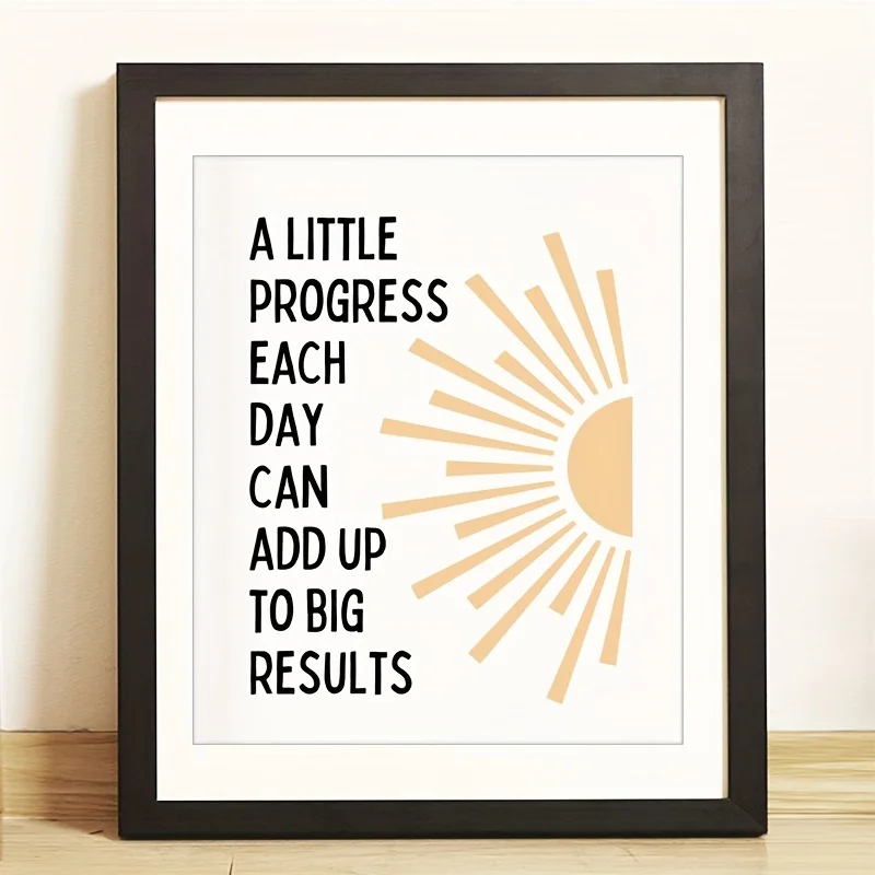 Office decor; small daily improvements can lead to big results; no framed mental health posters; progress quotes; motivational o