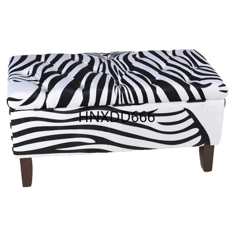 Polyester Large Storage Ottoman Bench Footrest Stool Seat