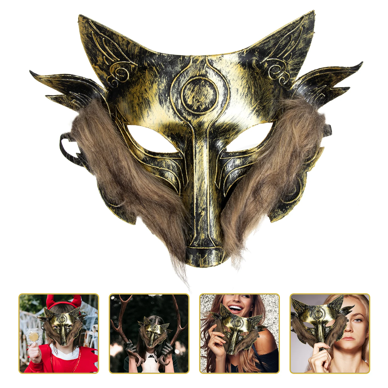 

2 Pcs Wolf Head Mask Decorative Cosplay Masks Halloween Costumes Party Performance Carnival Props