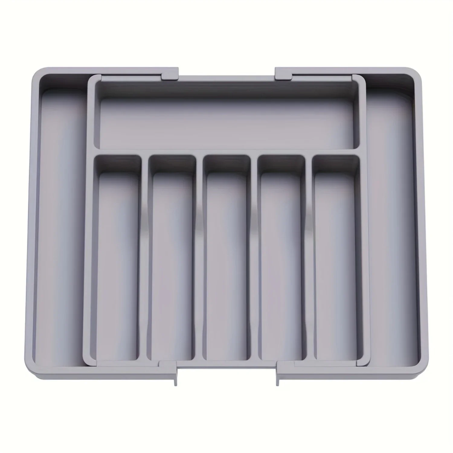 Adjustable Flatware Drawer Organizer Tray - Expandable Silverware Holder Insert - BPA-Free Plastic Utensil Caddy - Kitchen Cutle