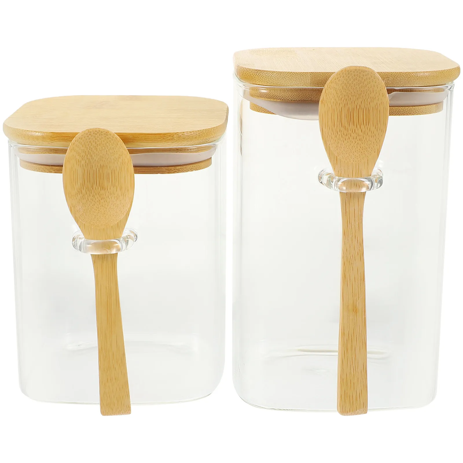 2sets-premium-glass-and-wood-airtight-coffee-bean-storage-container-set-wide-mouth-sealed-lid-for-ground-coffee-tea-sugar-dry