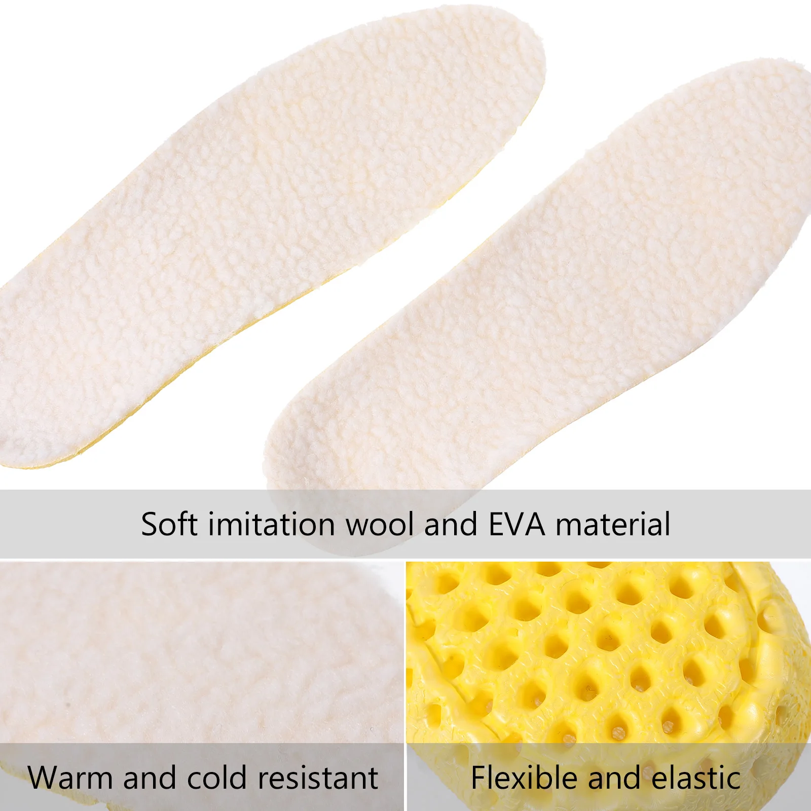 

Warm Shoe Insoles For Women Men Thickened Winter Foot Cushions Anti-Cold Breathable Inserts Felt Bottom Comfort Pads Cold