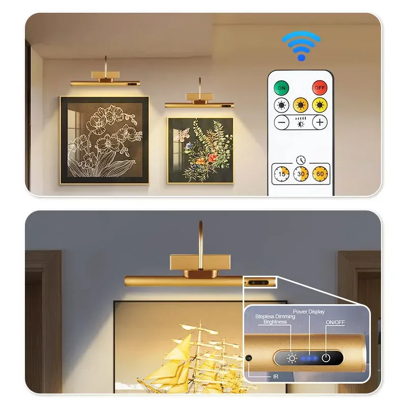 Imagem -03 - Controle Remoto Folding Wall Light Lâmpada Led Espelho Luz Interior Moderna Usb Rechargable Decoração de Natal 4000mah