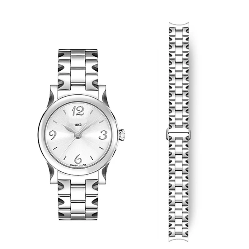 FUYIJIA Women Custom T-iss-ot T028 Original Watchband 14MM 20MM Curved Interface Stainless Steel Strap Butterfly Buckle Bracelet