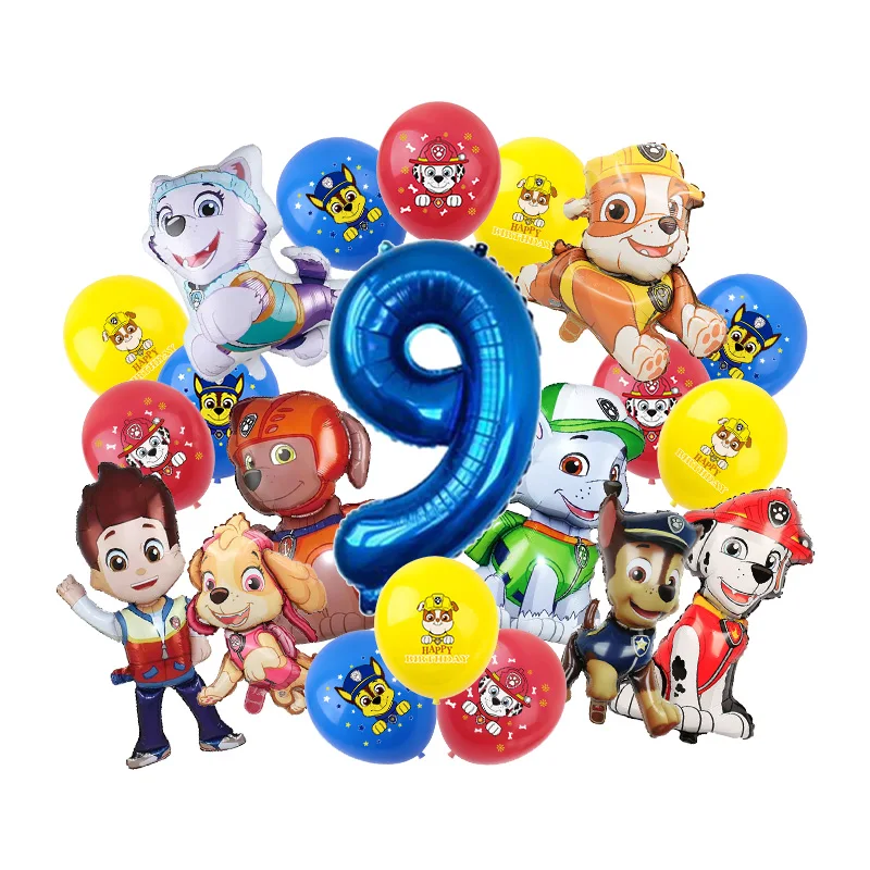 PAW Patrol Geburtstagsparty-Dekoration Chase Skye Latexballons für Kinder Eventzubehör Marshall Folienballon Hintergrundbanner