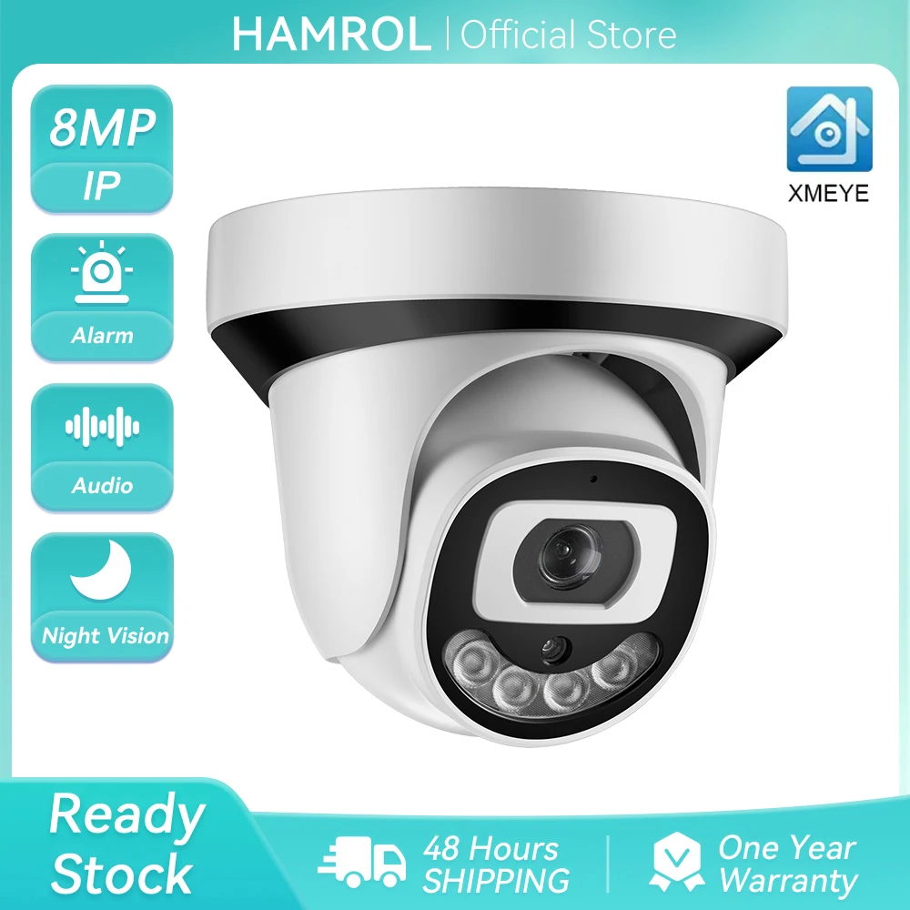 

4K 8MP POE Dome IP Camera 5MP Color Night Vision Two Way Audio AI Human Detection Surveillance Camera ICSEE H.265X ONVIF