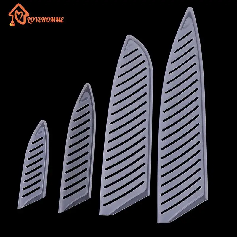 4pcs Transparent Knife Cover Transparent Plastic Kitchen Knife Blade Protector Cover For 3/5/7/8 Inch Knife