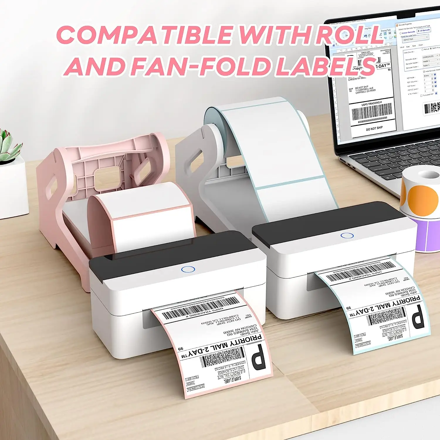 Phomemo Label Holder Thermal Label Holder for Rolls and Fanfold Labels Shipping Label Stand Desktop Printer Accessory Supplies