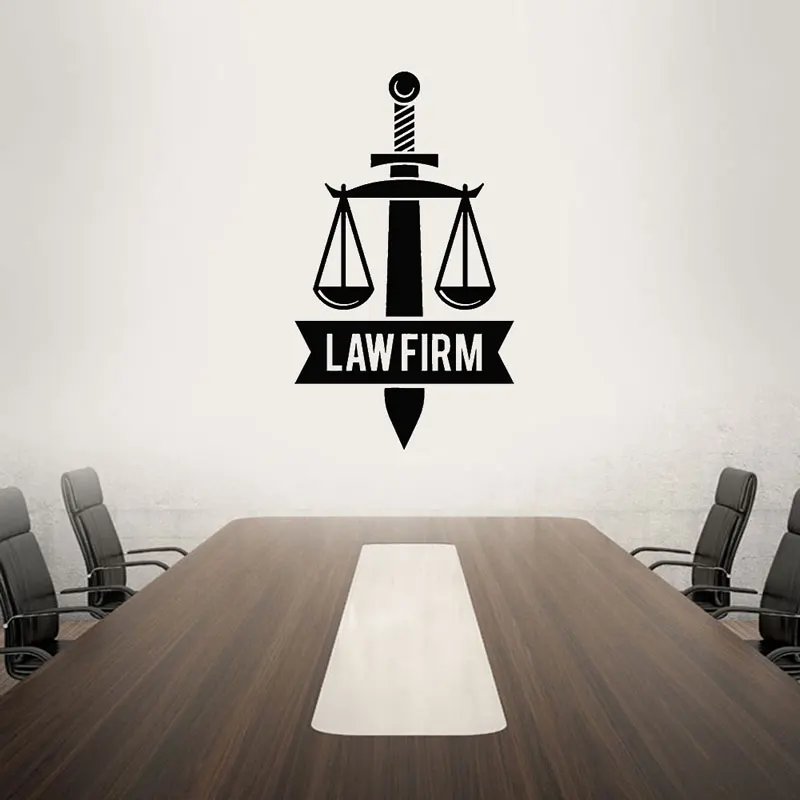 Law Firm Office Wall Sticker Justice Balance Scale Decal Office Wall Decoration Home Decor Window Decorative Vinyl Art Murals