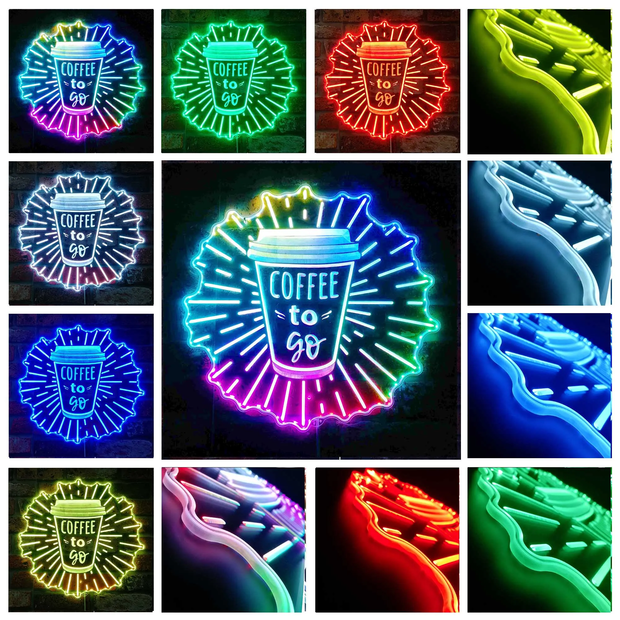 Coffee to Go Cafe Take Away Glam Led Neon Sign st06-fnd-i0211-c