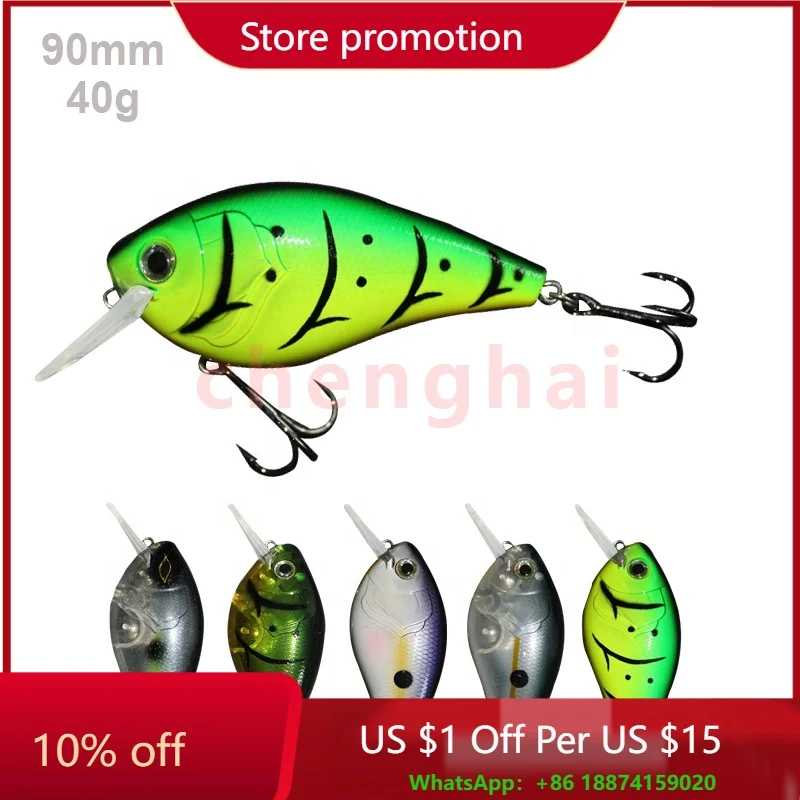 

Magnum square Bill Crankbait 9cm 40g Crank Baits Plastic Fishing Lure for Bass and Pike