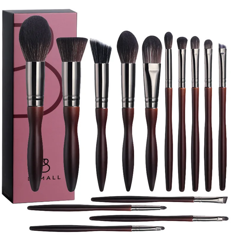 Nuovo set di pennelli per trucco da 14 pezzi di alta qualità in colore bronzo