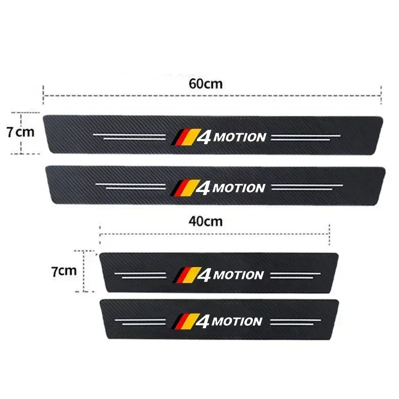 Carbon Fiber Door Threshold Sill Scuff Plate Decals Protector Stickers Styling for Volkswagen VW 4 Motion Jetta Beetle Scirocco