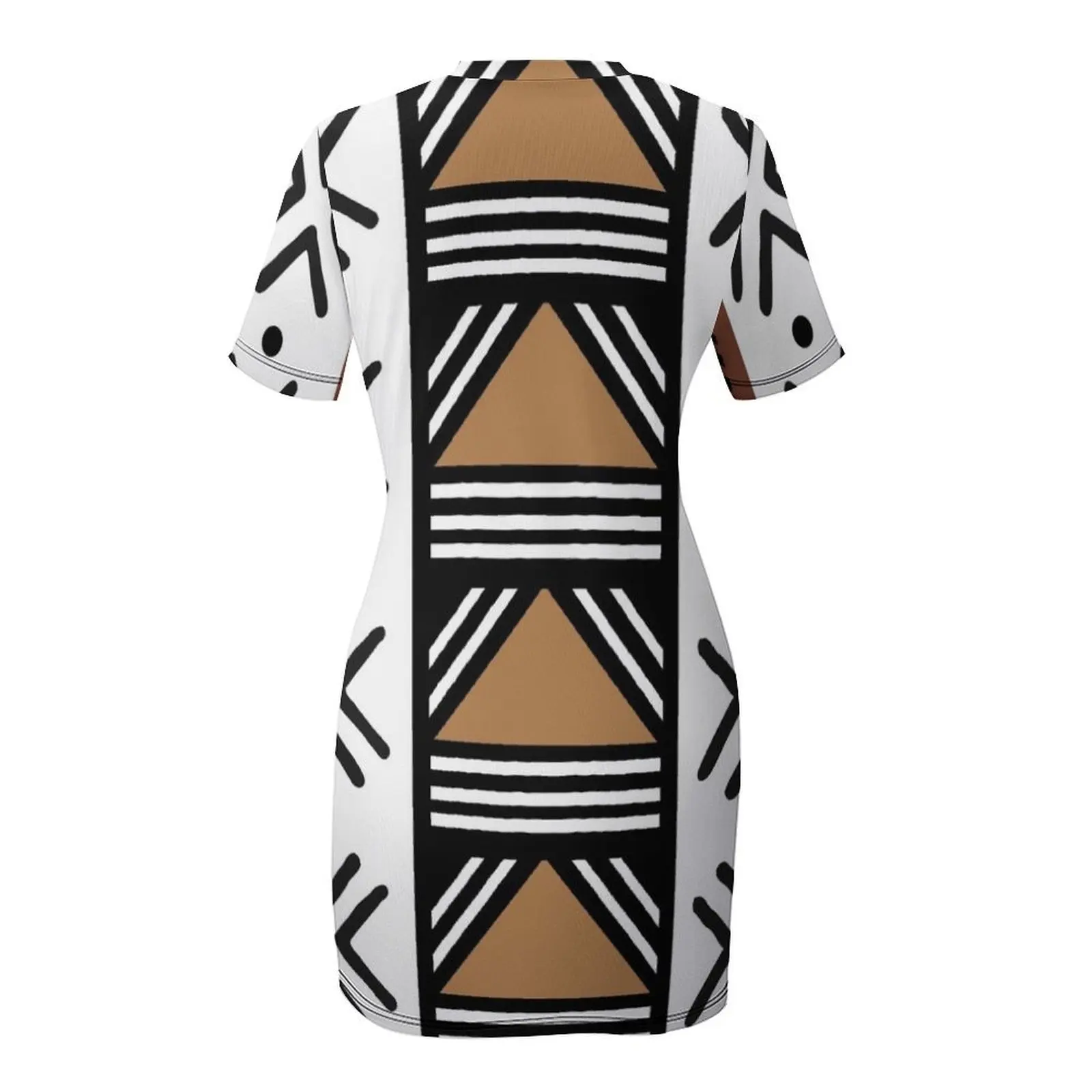 African Tribal Bogolan Pattern Short Sleeved Dress Long dresses Summer women's clothing summer dresses womens 2025 Dress