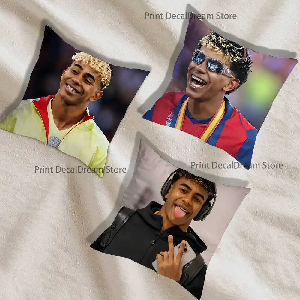 

Football L-Lamine Y-YamaS Cushion For Bedroom Car Coffee Shop Room and Living Room Sofa Decorative Pillow Cover Case