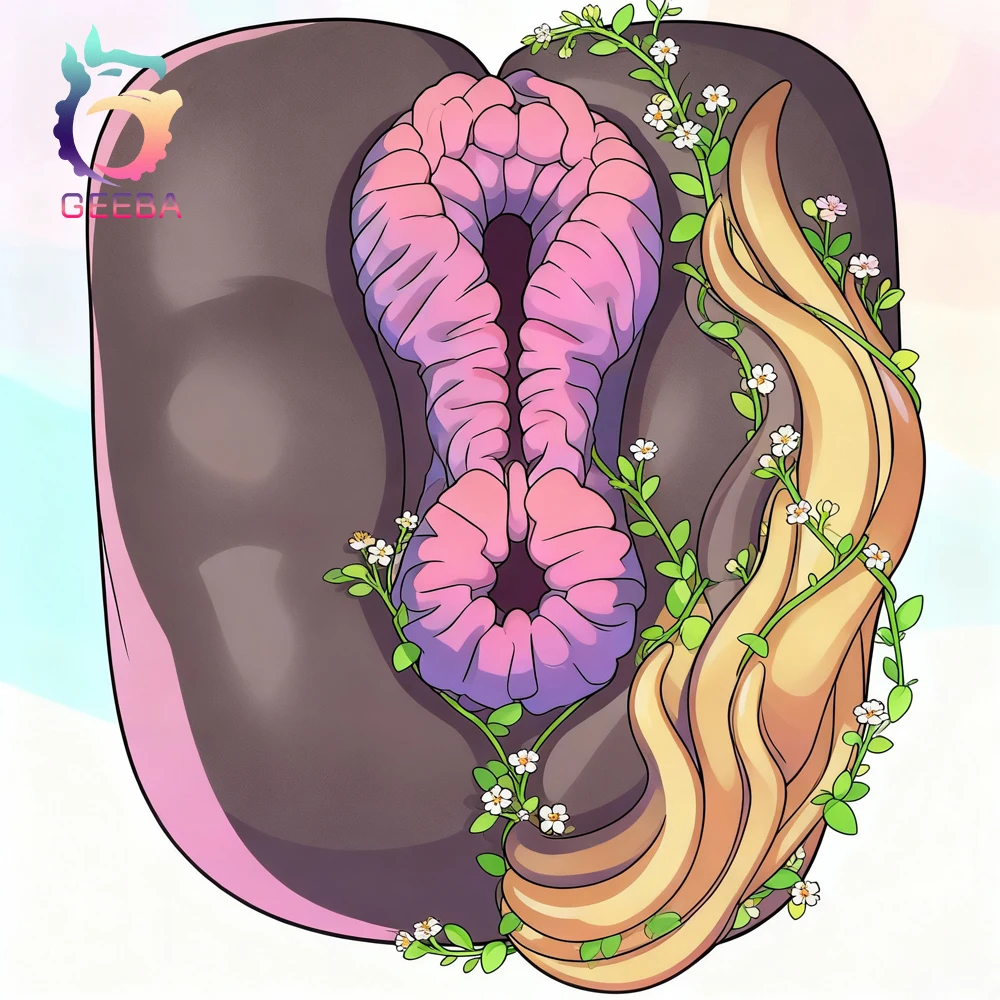 GEEBA 6601 Realistyczny Masturbator Silikonowy w Kształcie Końskiego Tyłka, Fantazyjny, z Podwójnym Kanałem, Zabawka Erotyczna dla Dorosłych