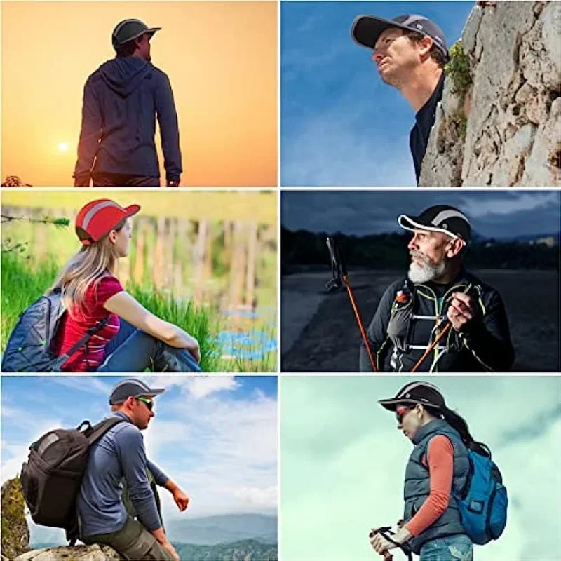 Quick Drying Baseball Cap Men Women Snapback Folding Ultra-Thin Breathable Sport Outdoor Hiking Hat Reflective Design M26