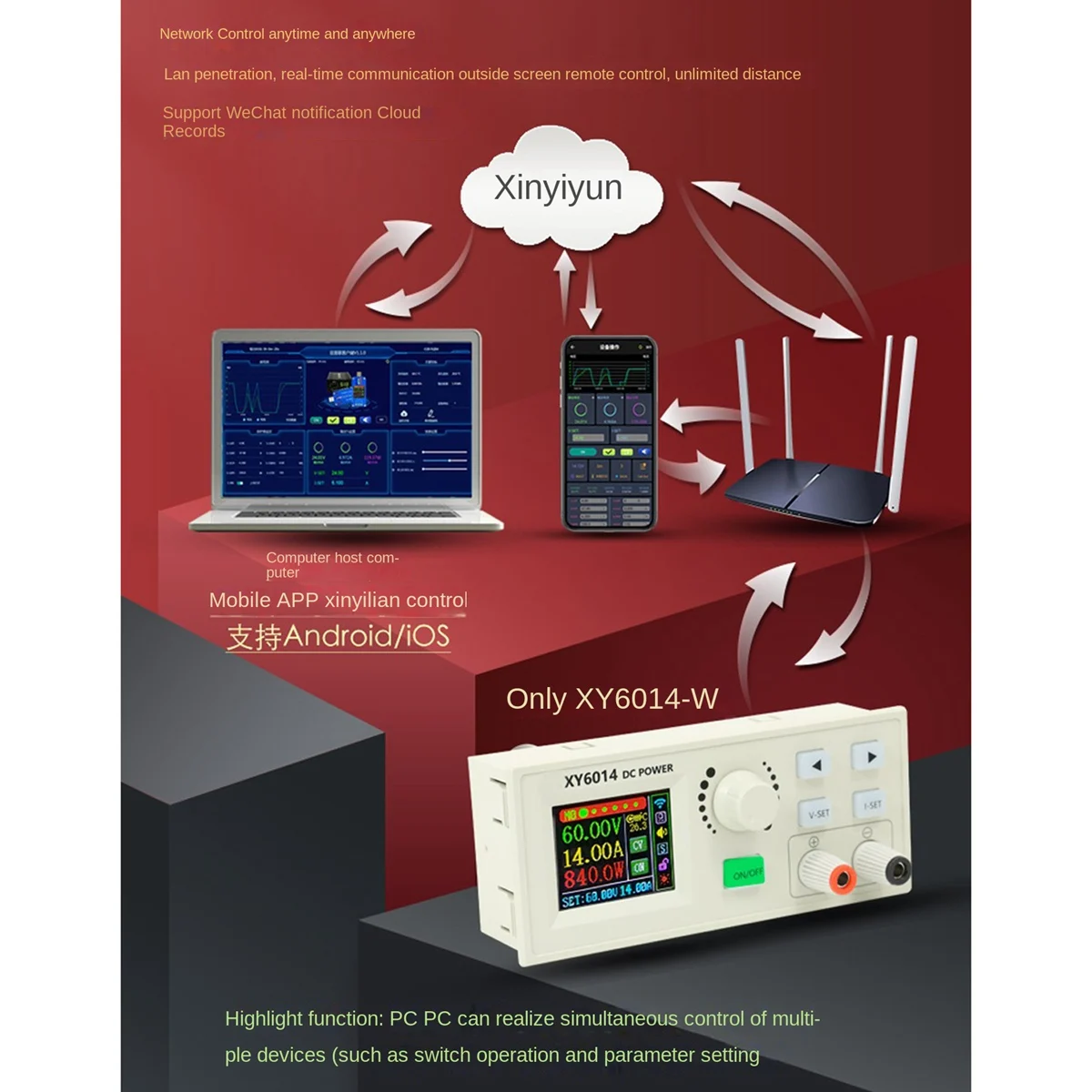 XY6014 CNC regulowane napięcie stabilizowane prądem stałym zasilanie energią elektryczną 1,8 cala kolorowy wyświetlacz LCD stałe napięcie stały prąd 900W