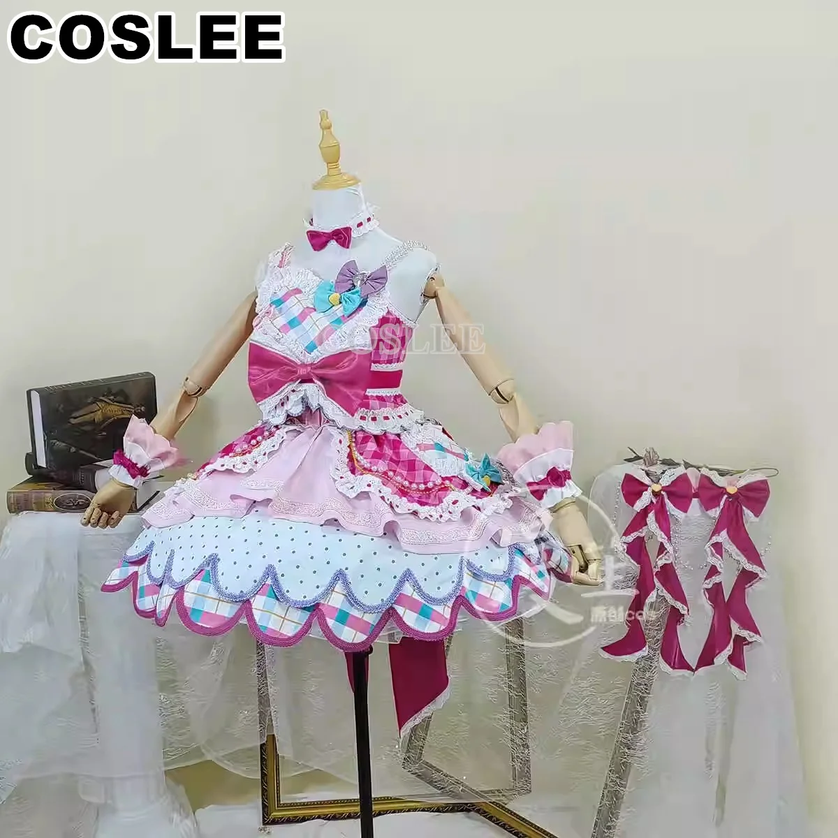 COSLEE Nijino Yume Cosplay Aikatsu Series Costume Lovely Lolita Dress Uniform Women Halloween Party Outfit XS-XXL New