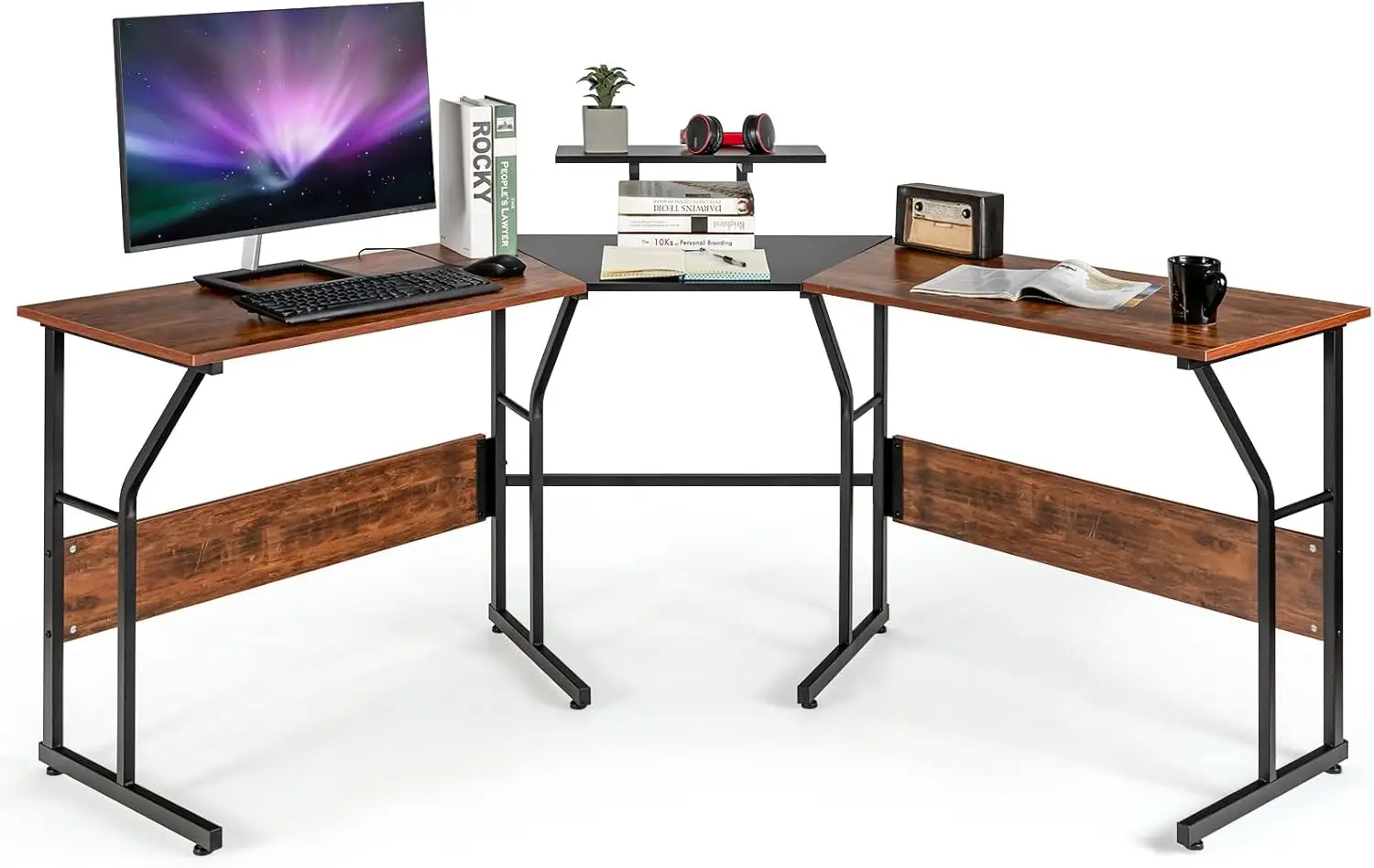 

Deformable L-Shaped Desk,Home Office Study Writing Table Workstation, Modern Simple Style Writing Desk Table for Home Office, Be