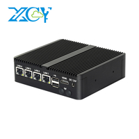XCY Fanless Industrial PC Intel Celeron J6412 2x DB9 RS232/485 4x 2.5G Ethernet DDR4 M.2 NVMe SSD 6xUSB HDMI SIM Slot Mini-PCIe