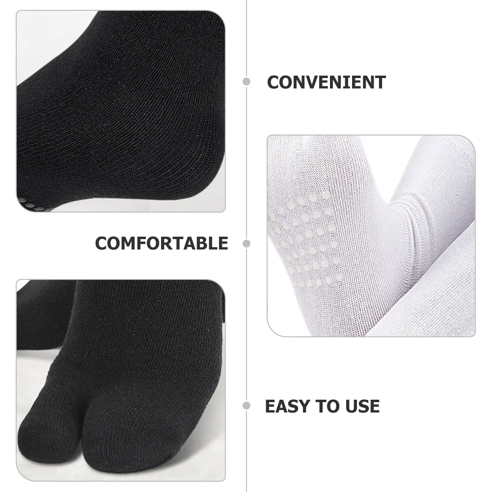 2 Pairs Flip-flops Socks for Men Toe Separated Sole of Foot High Ankle Silica Gel Women Anti-skid Separator Women's Non-skid