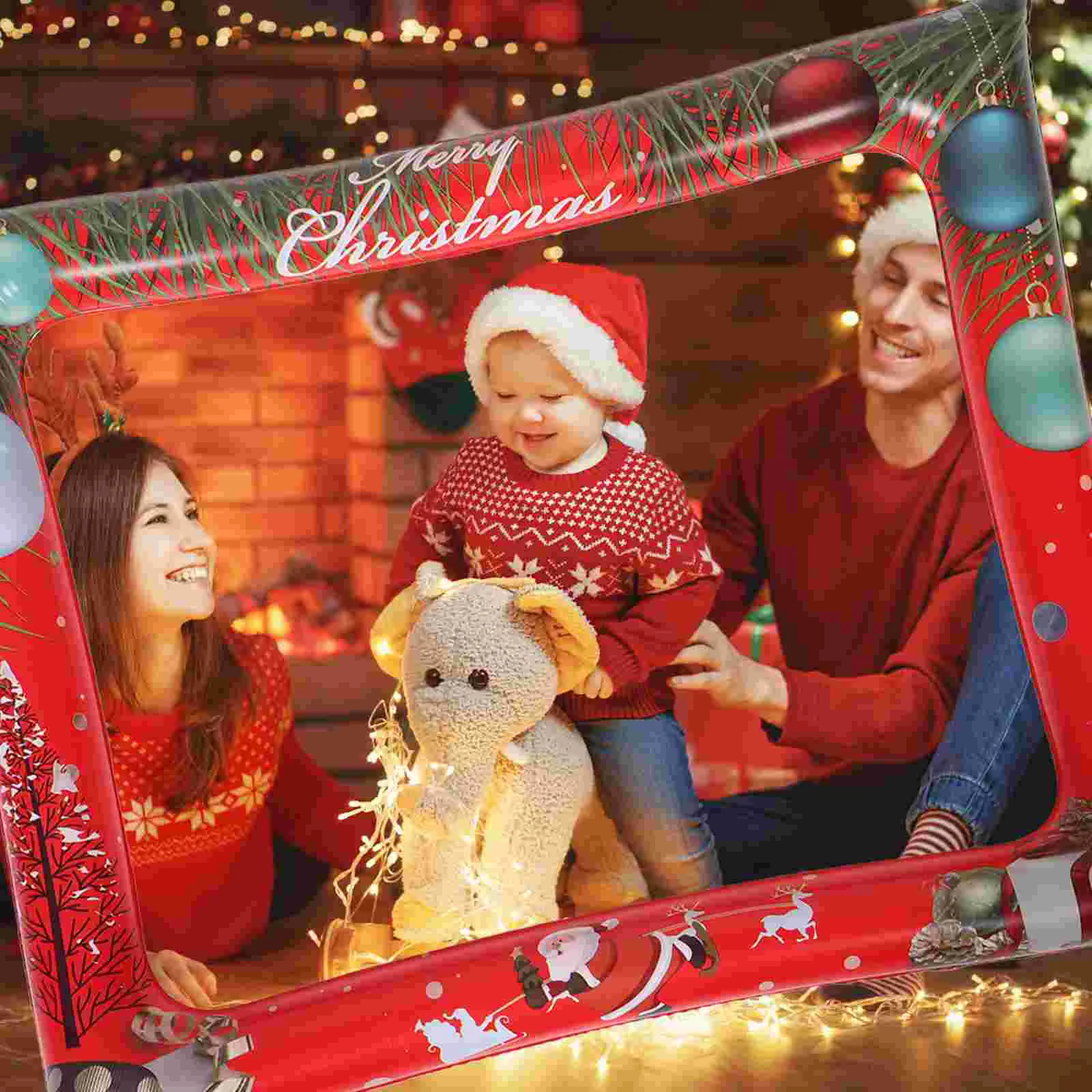 Holiday Inflatable Photo Frame New Year Frames Party Props Red Pvc Christmas Backdrop