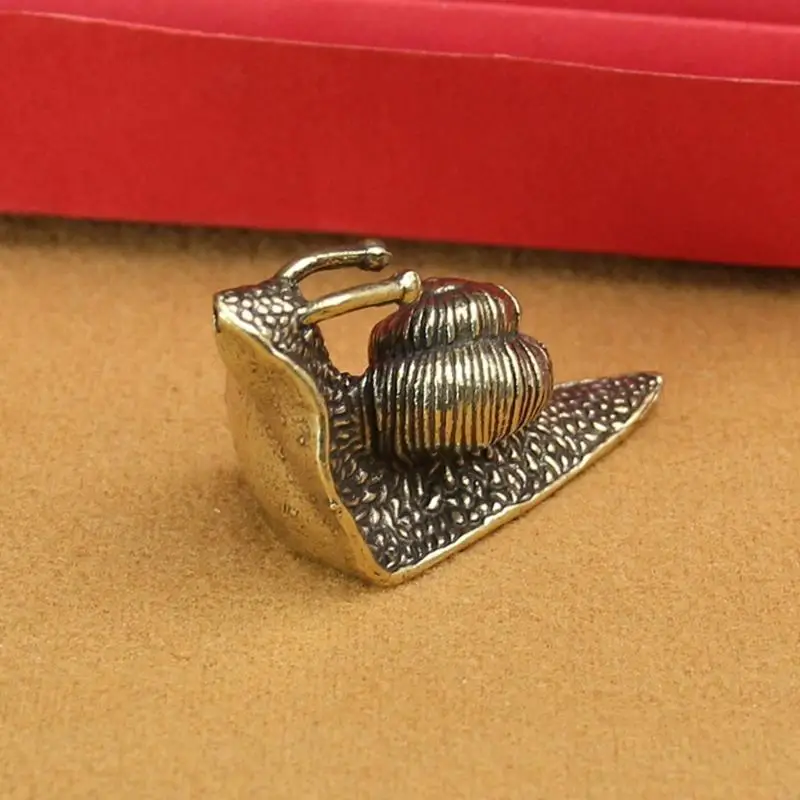 G8TB Messing Schnecke Skulptur Miniatur Tier Figur Antik Metallschmuck Lucky Fengshuis Statue Desktop Dekore Geben