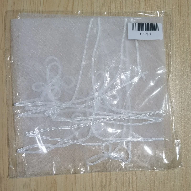 Romantic One-Layer Women Short Fingertip Length Wedding Spiral Wavy Trim Solid Color Sheer Thin Bridal Veil
