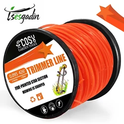 TSES 2.4mm~4mm Brush Cutter Sharp Rope 46m~130m Grass Mower Pentagram Nylon Mowing Strimmer Trimmer Line Weed Whacker Line