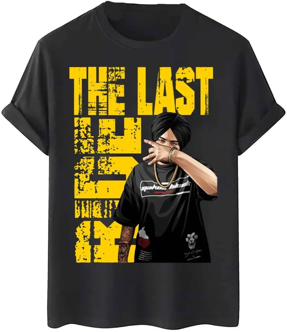 Sidhu Moosewala Merch The Last Ride Tshirt Crewneck Short Sleeve Tshirt Men/Women Fans Top