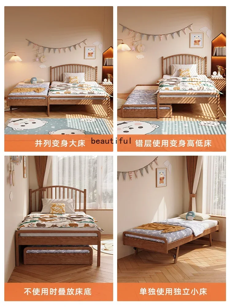 

Two-Bed Children's Parent-Child Retractable Push-Pull Double-Layer Invisible Bed