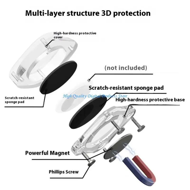 

U2JE Clear Holder Scratch Resistant Acrylic Shell Hassle Less Closure Portable S