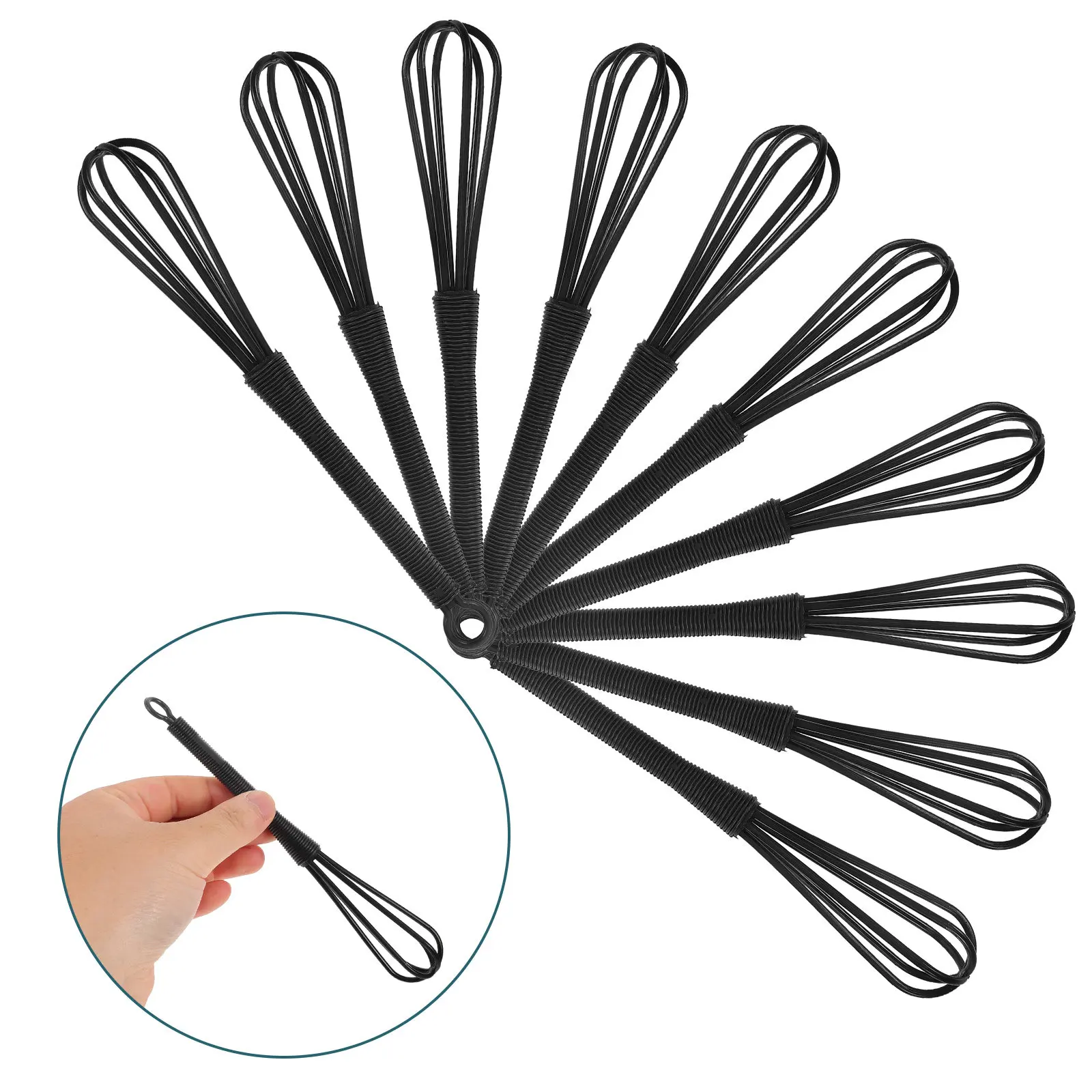 

10Pcs Hair Color Mixer Semi-Automatic Hand Press Whisk for Salon Barber Hair Dye Paste Stirring Portable No Electricity Needed