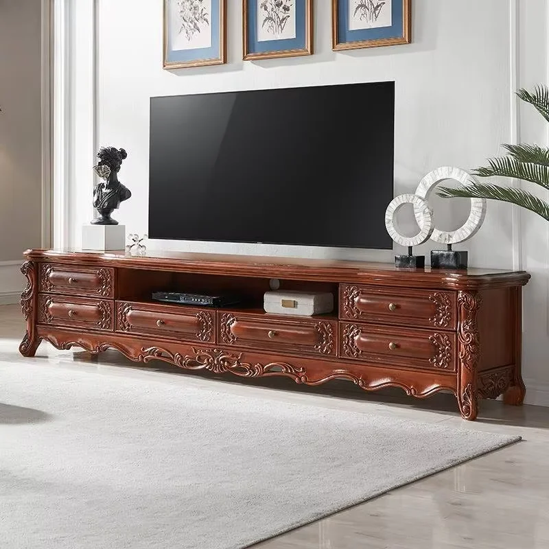 Ornament Italian Tv Cabinet Brown Decor European Living Room Tv Cabinet Apartments Luxury Nordic Szafka Pod Telewizor Furniture