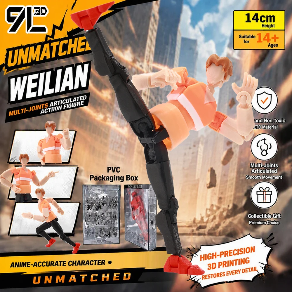 9L3D Unmatched Weilian Articulated Action Doll Tiant13 Dummy13 Lucky13 Collectible Model PETG Safe Material Hobby Collectors Toy