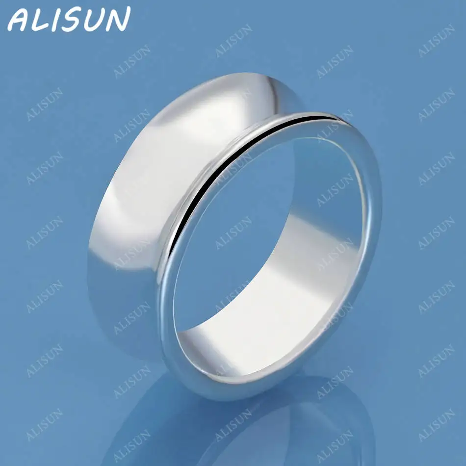 

ALISUN 925 Sterling Silver Simple Ring For Women Men Fashion Jewelry Vintage Grace Charm Noble Party Birthday Gifts