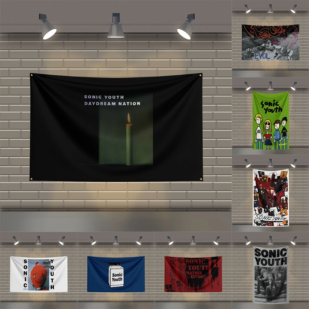 

3x5 Ft S-Sonic-Youths Heavy Metal Band Flag Rock Music Wall Banner for Bedroom Studio Bar Concert Outdoor Decor