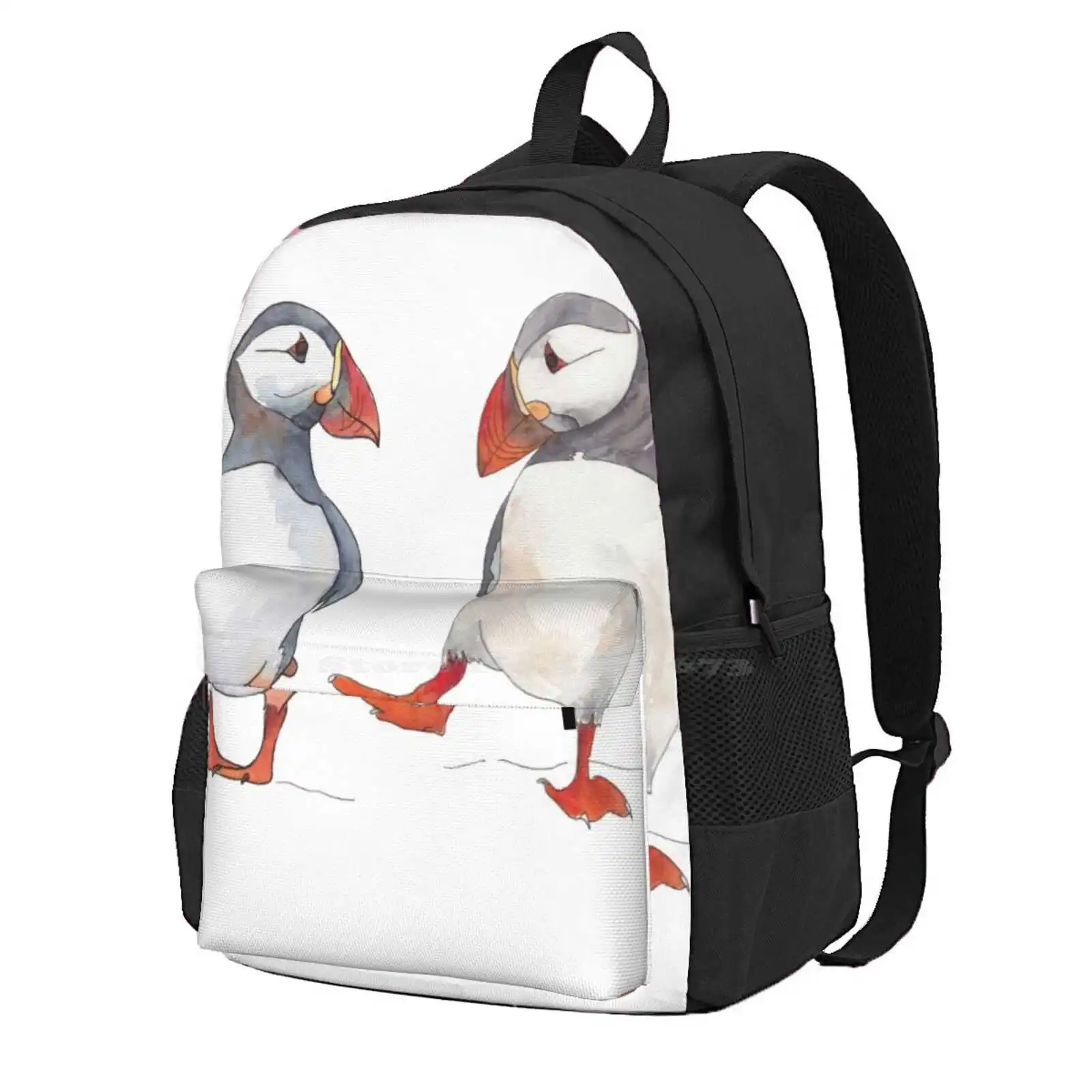 

Puffin Friends Dancing - Illustration Hot Sale Schoolbag Backpack Fashion Bags Kids Children Puffins Water Bird Sea Bird Ocean